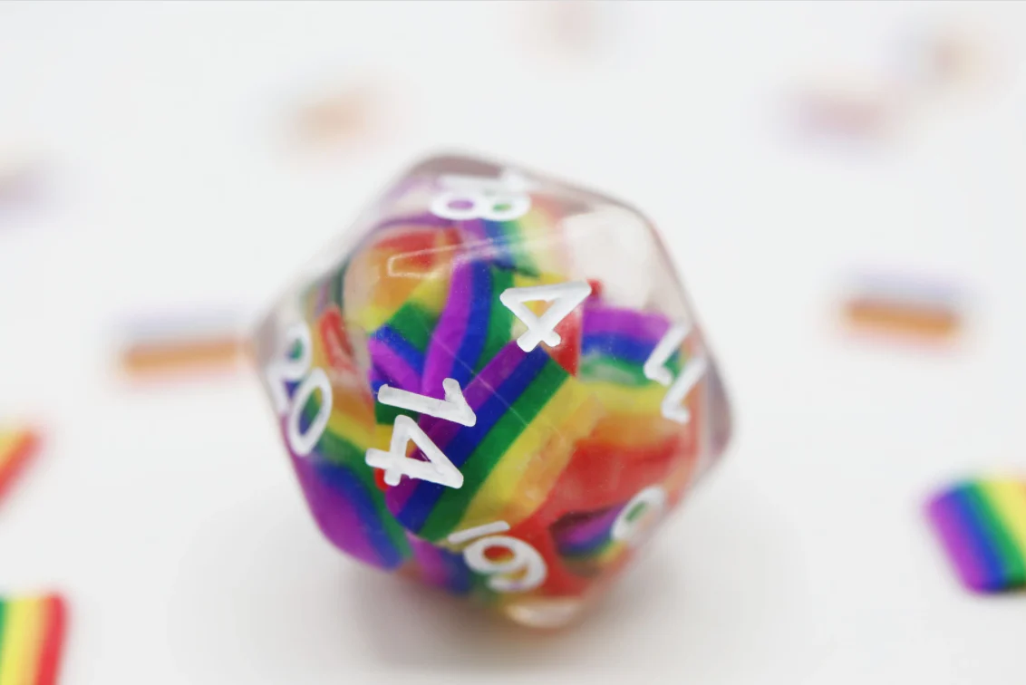 Foam Brain Games: Nonbinary Pride Flag RPG Dice Set - Image 3
