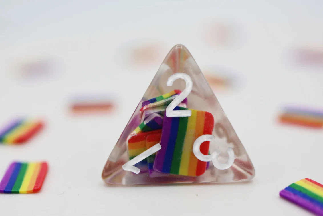 Foam Brain Games: Nonbinary Pride Flag RPG Dice Set - Image 4
